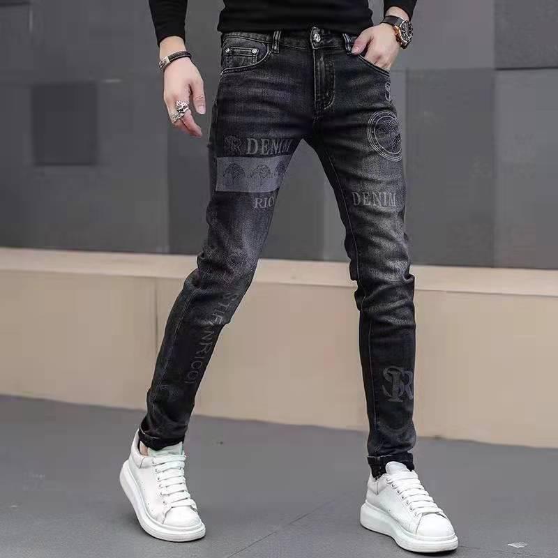 Product Introduction of Quần Jean Thêu Cho Nam, Bộ Sưu Tập Thu Đông 2021, Thời Trang Phong Cách Hàn Quốc, Quần Mỏng Dáng Ôm, Co Giãn, In Hình, Quần Thường Ngày 5
