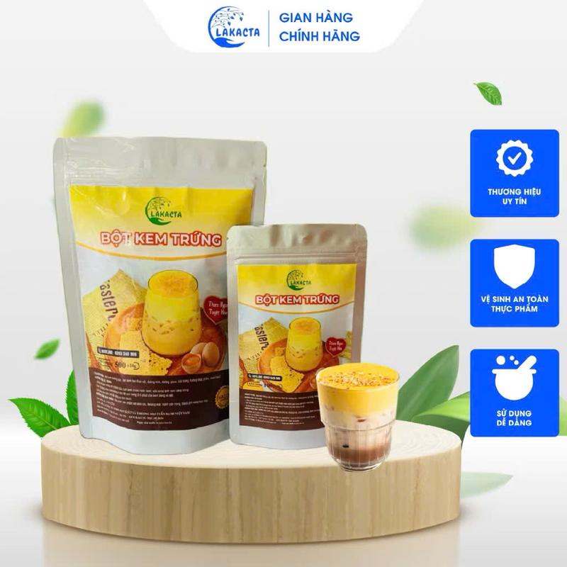  Bột kem trứng LAKACTA sánh mịn béo ngậy lớp kem trứng sữa thơm ngon dễ làm nhanh gọn tiện lợi 