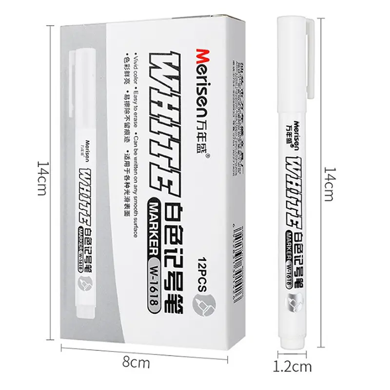 White Marker Pen Alcohol Paint Oily Waterproof Tire Painting Graffiti Pens Permanent Gel Pen for Fabric Wood Leather Marker