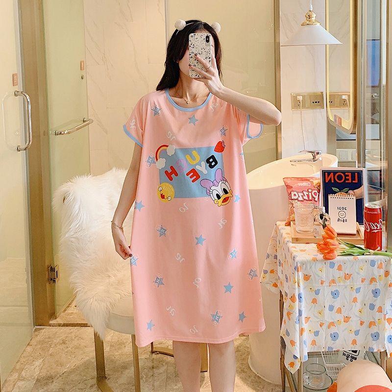 Đồ Ngủ Nữ, Phong Cách Mới, Bộ Sưu Tập Mùa Hè, Phong Cách Hàn Quốc, Váy Ngủ Dễ Thương, Thiết Kế Hoạt Hình, Dáng Rộng Vừa Vặn, Ngoại Cỡ, Thích Hợp Cho Học Sinh, Dài Trung Bình Đồ Mặc Nhà Women Dress 5