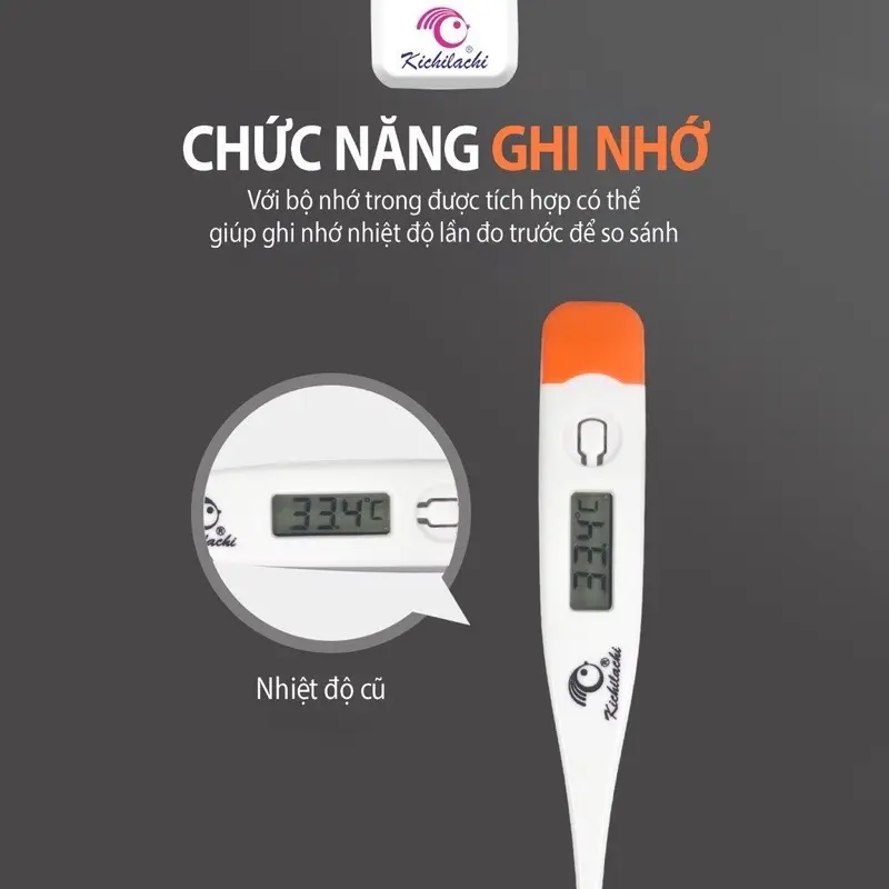 Nhiệt kế điện tử kichi chính hãng, nhiệt độ đo cơ thể cho bé 5