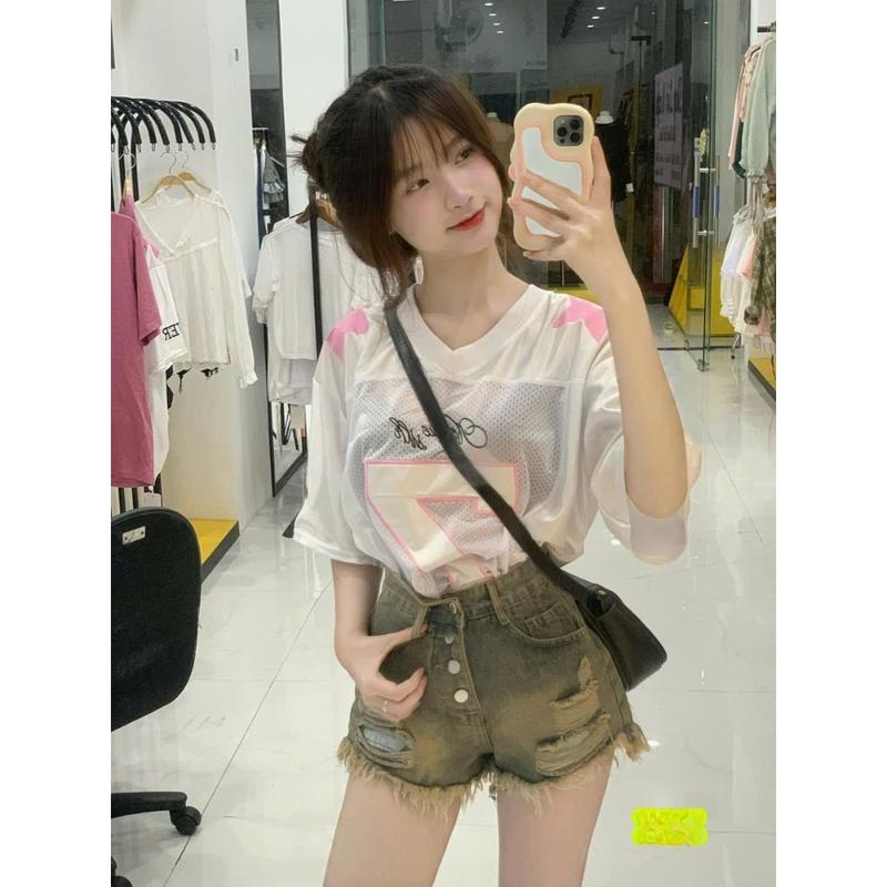 QUẦN SOOC NỮ 4 CÚC KHUY ĐỒNG RÁCH TUA RUA,QUẦN SHORT NỮ RÁCH PHỐI 2 TÚI LƯNG CAO ÔM BODY SIÊU HOT 8