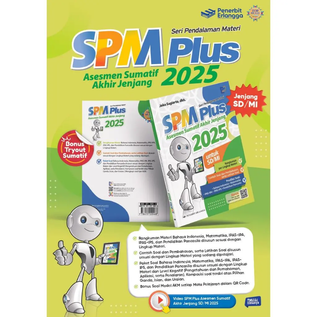 [Erlangga Official] Buku Ujian Sekolah Sd: Spm Plus Sumatif Sd/Mi 2025