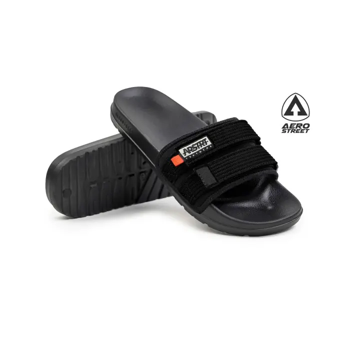 Aerostreet 39-44 Romeo Hitam Hitam - Sandal Selop Slip On B1AAA 3