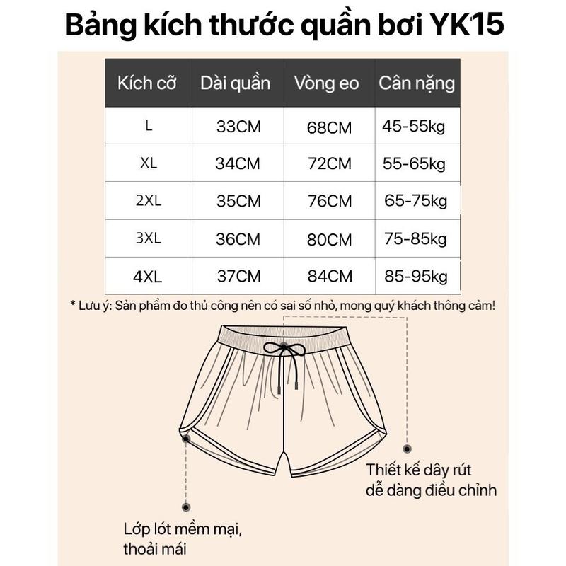 Product Introduction of Quần Bơi 2 Lớp Dáng Suông, Chống Lộ  YUKE - YK15/ Nhập Khẩu Chính Hãng, Đã Kiểm Tra Chất Lượng 0