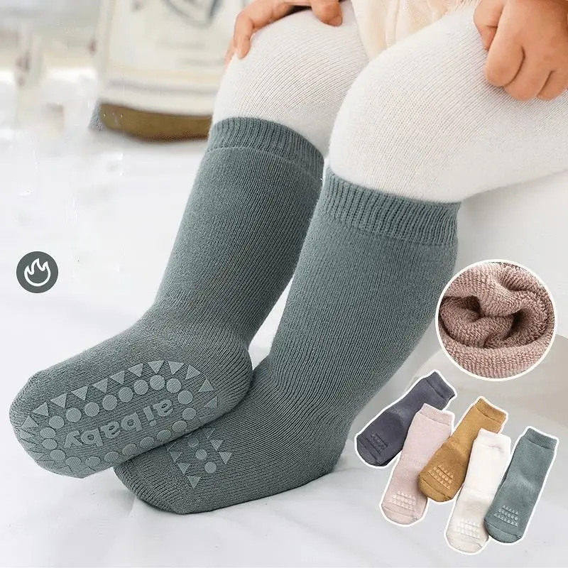Tất cho bé vớ cho bé loại dày lót lông cao cổ chống trơn rất ấm áp , phù hợp rét đại hàn từ 0-3 tuổi,len dầy mịn - TL, 0