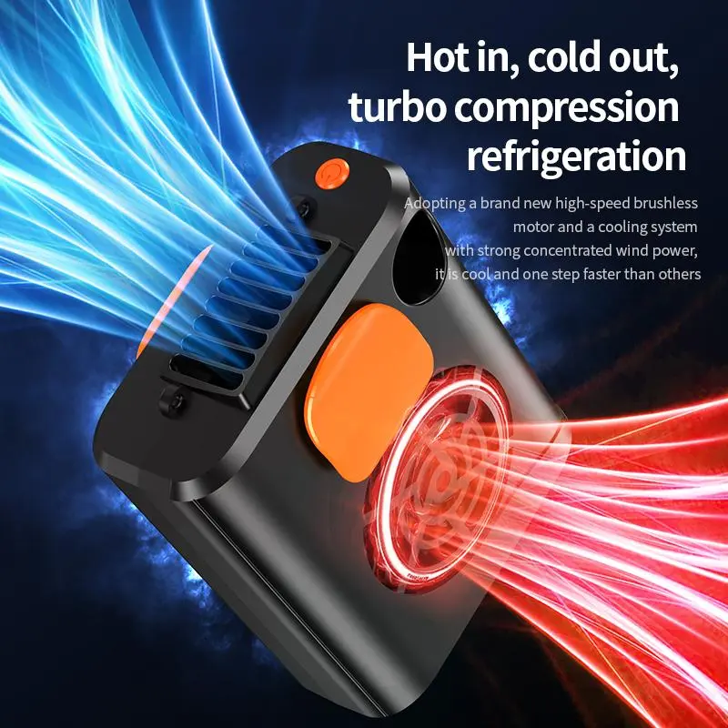 Portable USB Rechargeable Fan, 4000mAh Large Capacity Fan with Emergency Lighting, Three-speed Adjustable Hanging Waist Fan for Outdoor 3