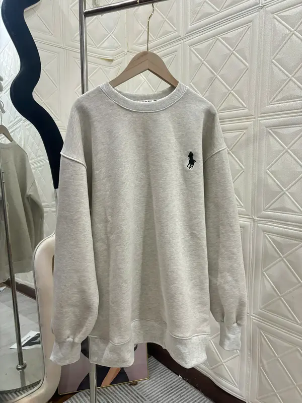 Áo nỉ Sweater, Họa tiết thêu hình ngựa, Chất vải nỉ lót lông dày dặn không xù lông, Form rộng, Thời Trang Nam Nữ 0