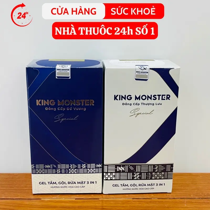 Combo Sữa tắm gội King Monster 3 in 1 hương nước hoa cao cấp Massage Dưỡng Body 4
