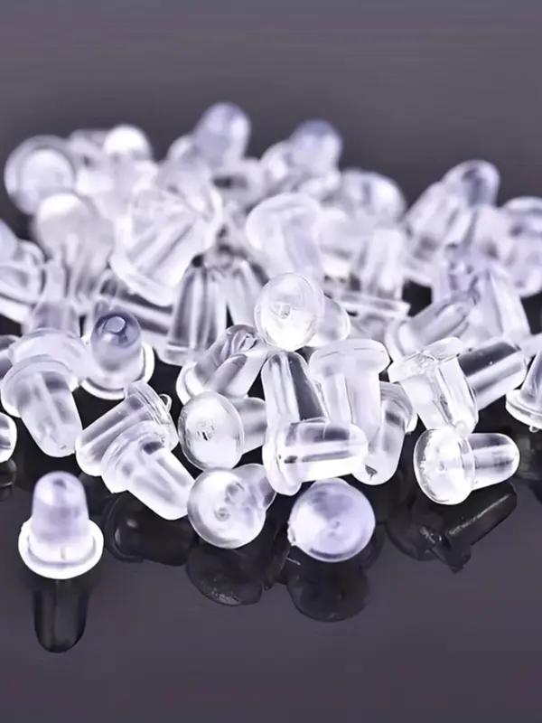100pcs Simple Silicone Ear Plug, Earplug Waterproof, Ear Safety Backstop Stopper, Prevent Earrings From Slipping, Basic Diy Jewelry Accessories for Women & Girls for Daily Use, Girl Accessories 4
