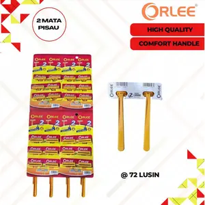 (SP) Isi 2 Pcs ALAT CUKUR KUMIS DAN JENGGOT KUNING 2 MATA PISAU / PISAU CUKURAN BULU SEPASANG MURAH