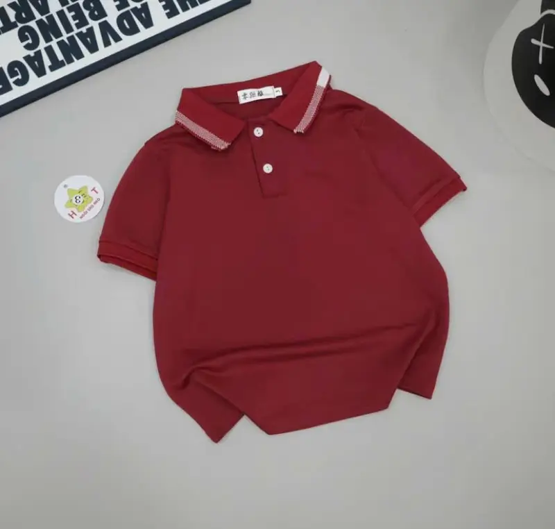 Áo thun Polo cho bé trai bé gái chất liệu cotton thoáng mát thấm hút mồ hôi size 12 - 35kg 7