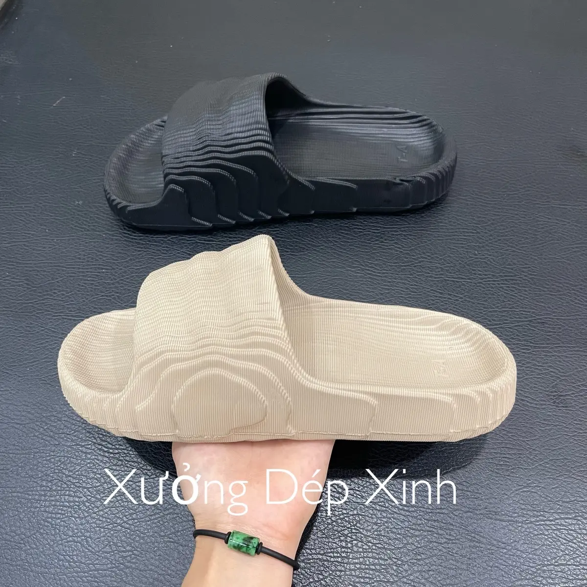 Dép bánh mì vân gỗ, Dép quai ngang nam nữ đế đúc Slipper DéP Jean Đế Bằng Nhung