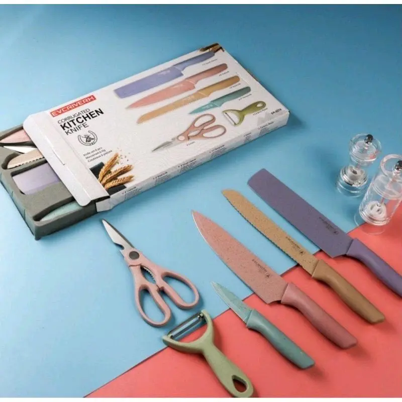 Pisau Dapur Set  Cantik Isi 6Pcs Knife