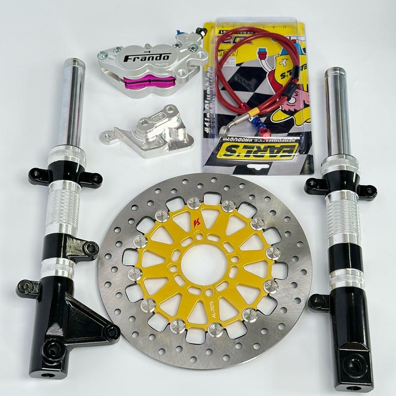 Combo 5 món ( phuộc phay+ dây dầu bấm+ bass heo cnc + heo 4 pis+ đĩa thắng swit size 267mm) Phụ Tùng Phanh Phụ Kiện phuộc  phay