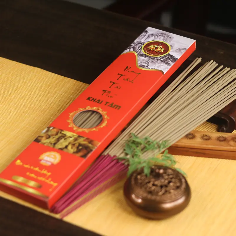 Nhang Đỏ 3 Tất Thơm Tự Nhiên, Hương Thơm Trầm Hộp/ 100 Cây - Trầm Hương Tài Phú Dầu Thơm Phòng Dầu Thơm Tinh Dầu 3