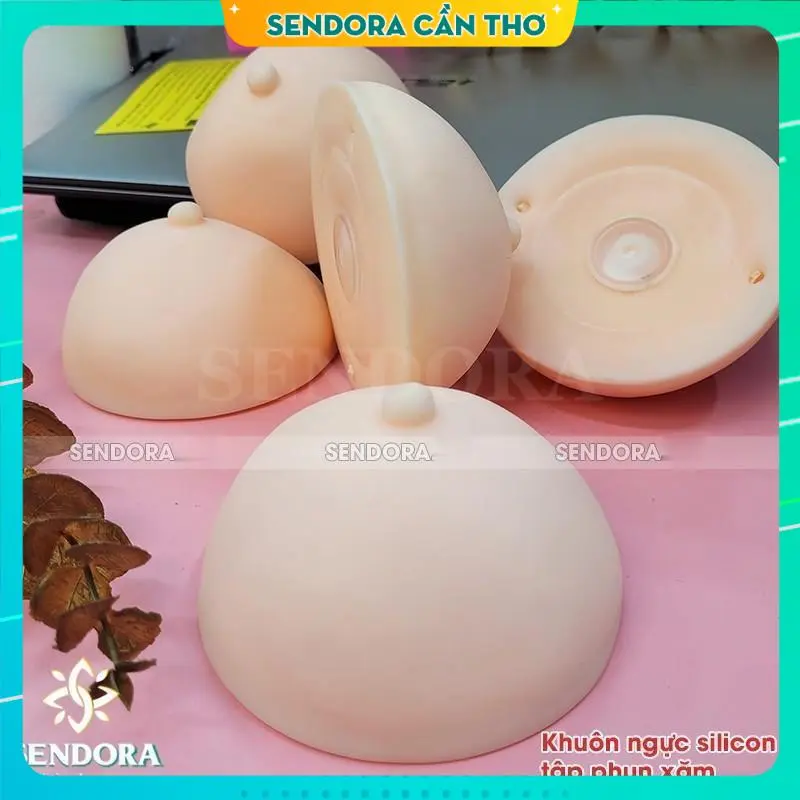 Khuôn ngực silicon tập phun xăm, Nhũ hoa silicon học phun xăm Sendora