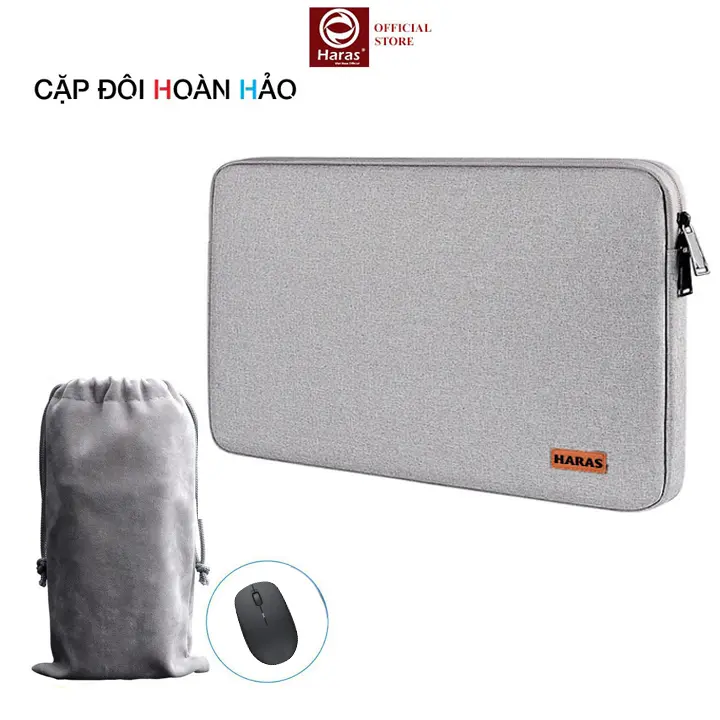 Combo Túi Chống Sốc Bảo vệ Laptop HR001 Và Túi Đựng Phụ Kiện Công Nghệ HARAS TC001345
