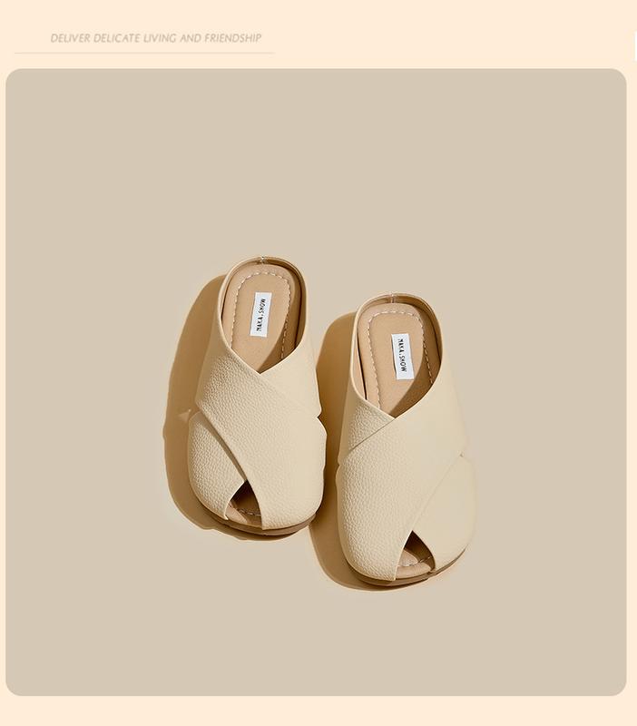 Product Introduction of French Style Closed Toe Slippers for Girls Summer Outdoor Walking Shoes 2024 New Fashion All-Matching Women's Flat Sandals walking shoes footwear girl comfort Parent Knee 12