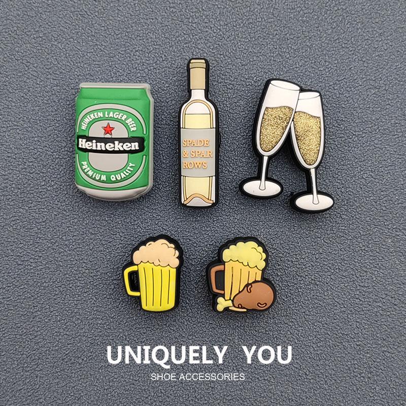 Charm Jibbitz, Charm Trang Trí Giày, Chủ Đề Cốc Bia Heineken, Thiết Kế Gà Chiên Mùa Hè, Chủ Đề Hoạt Hình, Tự Làm