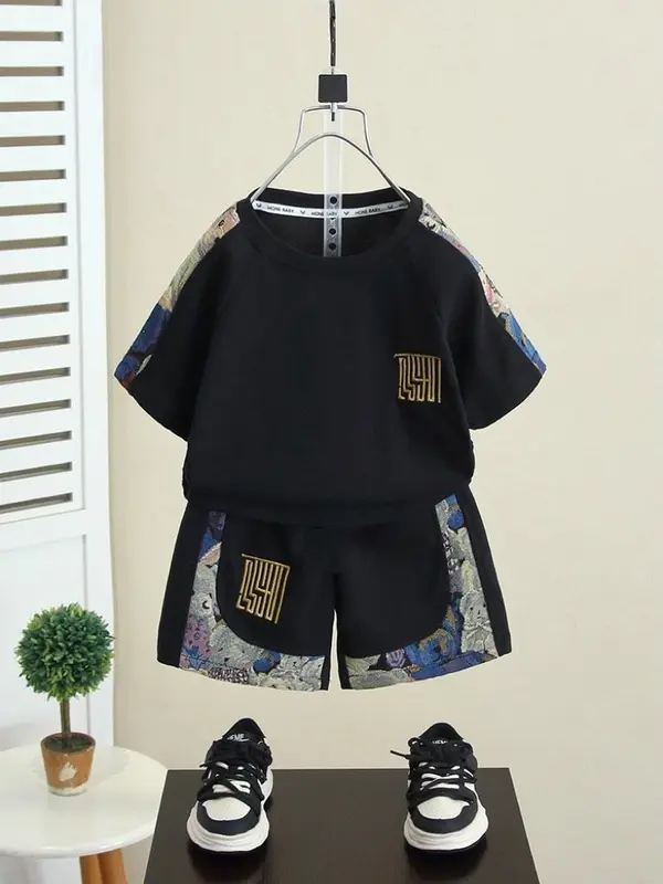 [Junnio Kid] Bộ Quần Áo Bé Trai Mùa Hè - Chất Poly Thoáng Mát set công tử dành cho bé trai 15-55kg 2
