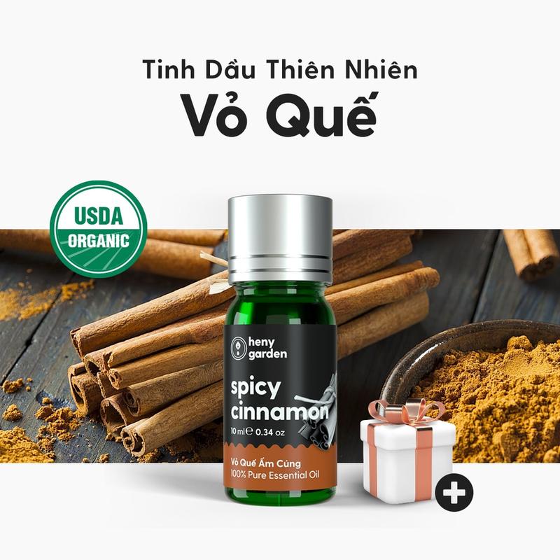 Tinh Dầu Quế Organic Nguyên Chất Đậm Đặc Xông Thơm Phòng Làm Nến Thơm Thiên Nhiên Giúp Dễ Ngủ Heny Garden