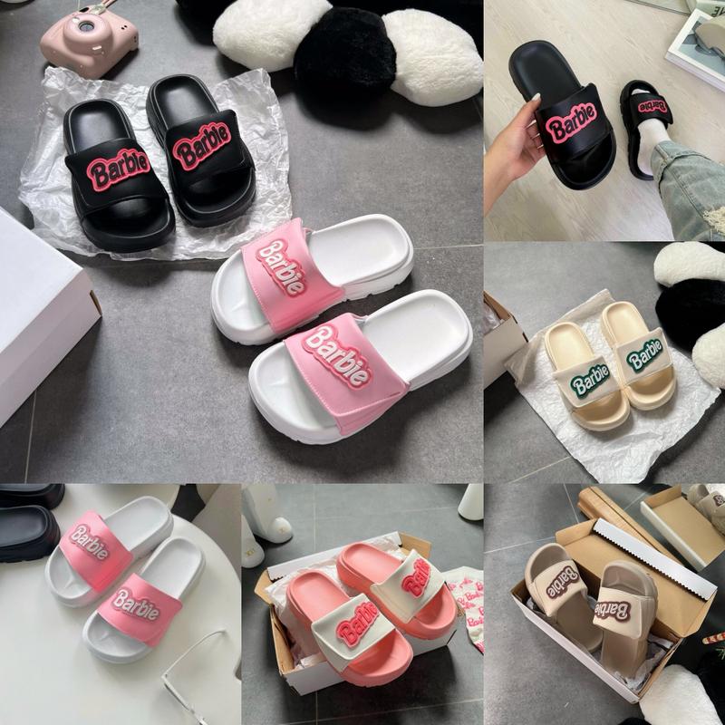 Dép BarBie xinh xỉu quai ngang nữ xé dán đế cao cá tính dễ thương chống trơn chống trượt Slipper DéP Cao Su Có Quai