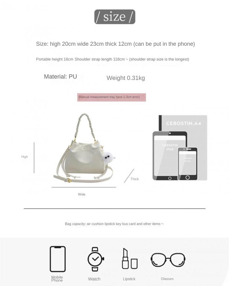 Product Introduction of กระเป๋าสีชมพูสไตล์ตะวันตกระดับไฮเอนด์สำหรับผู้หญิง 2024 ใหม่ กระเป๋า Messenger อเนกประสงค์ กระเป๋าถือแฟชั่น กระเป๋าถัง 0
