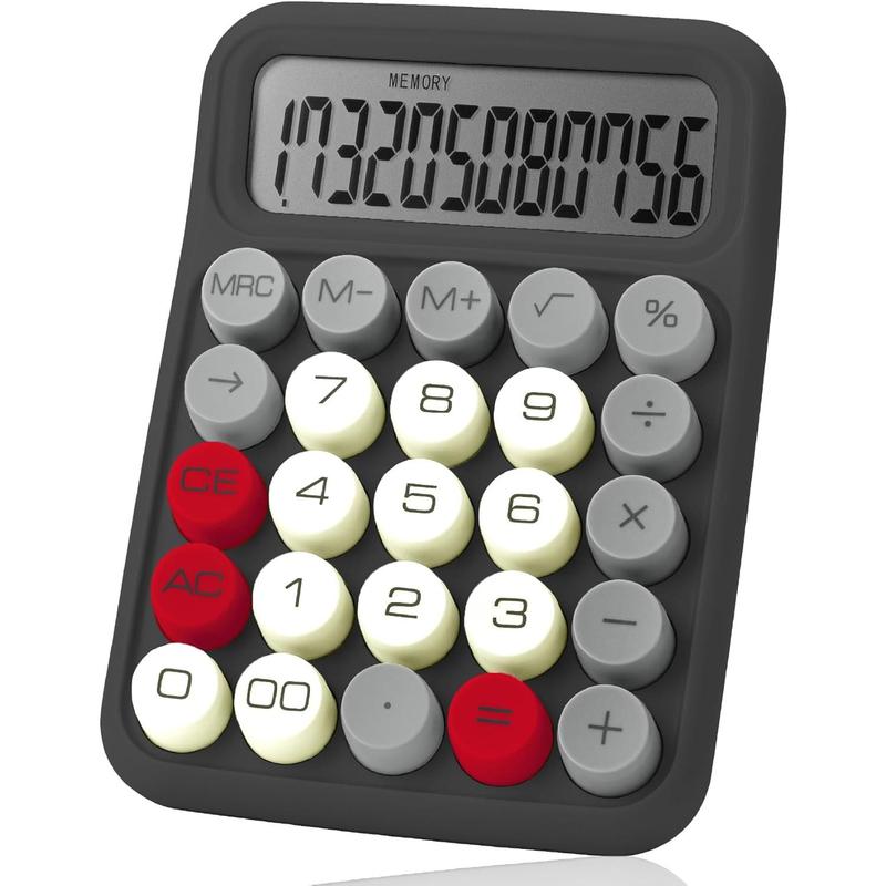 - Mechanical Switch Calculator 12 Digits Large LCD Display Slate ...