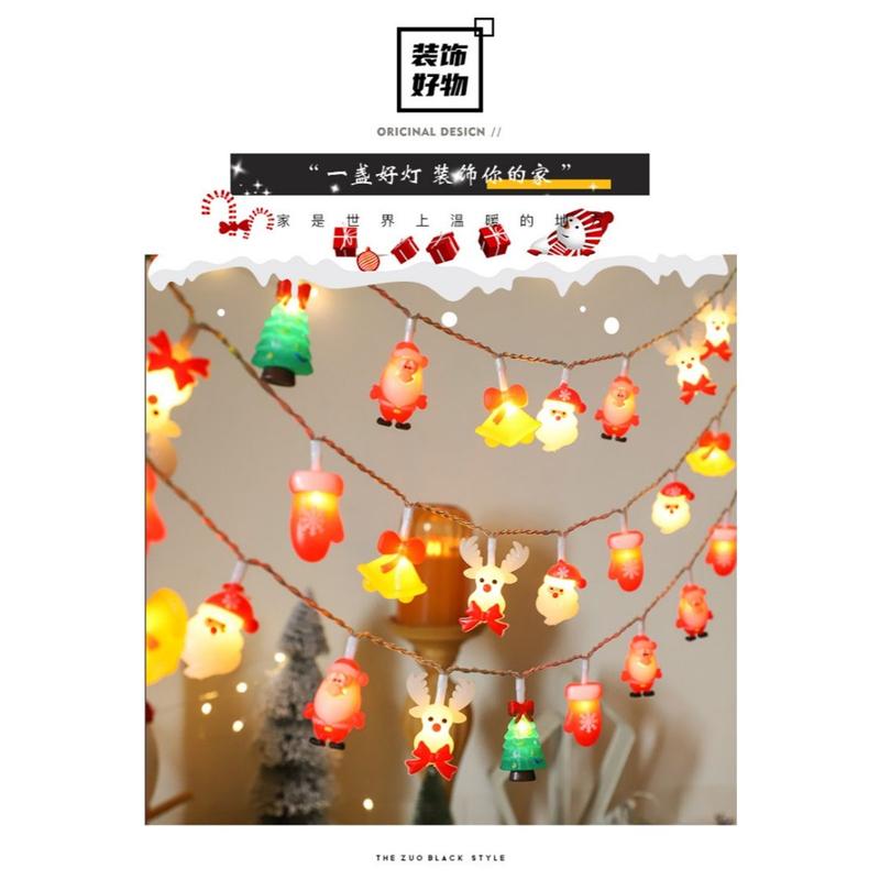 Dây Đèn Led To Giáng Sinh Noel Hình Nổi Ông Già Noel Cây Thông xᶖnh Xắn 8