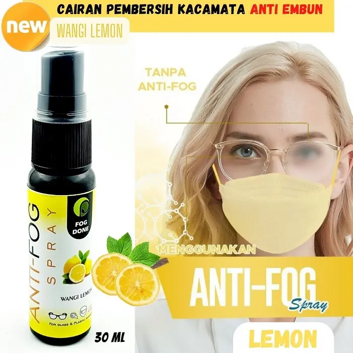 Cleaner Cairan Pembersih Kacamata Spray Anti Fog Anti Embun Anti Uap kemasan 30ml Wangi Lemon 0