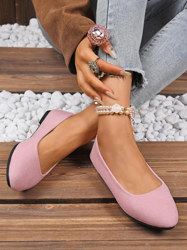 Women's Fashionable Solid Color Pointed Toe Slip on Loafers, Casual Comfortable Breathable Flat Shoes for Daily Wear, Lightweight Breathable Shoes for All Seasons, Girl 2