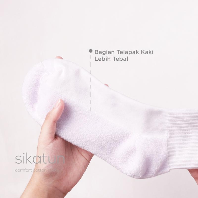 Kaos kaki sport / olahraga tebal hitam putih panjang sebetis - athletic midcalf crew socks - SIKATUN 3