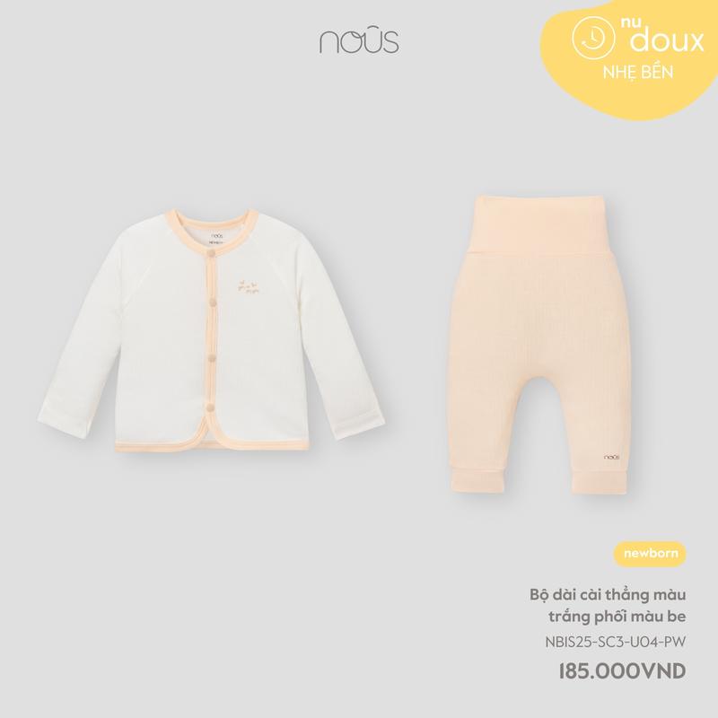KOL Nous Newborn S17 Bộ quần áo dài tay chất liệu kháng khuẩn thoáng mát màu sắc dễ thương dành cho bé sơ sinh 2.7-3.5kg BST T3