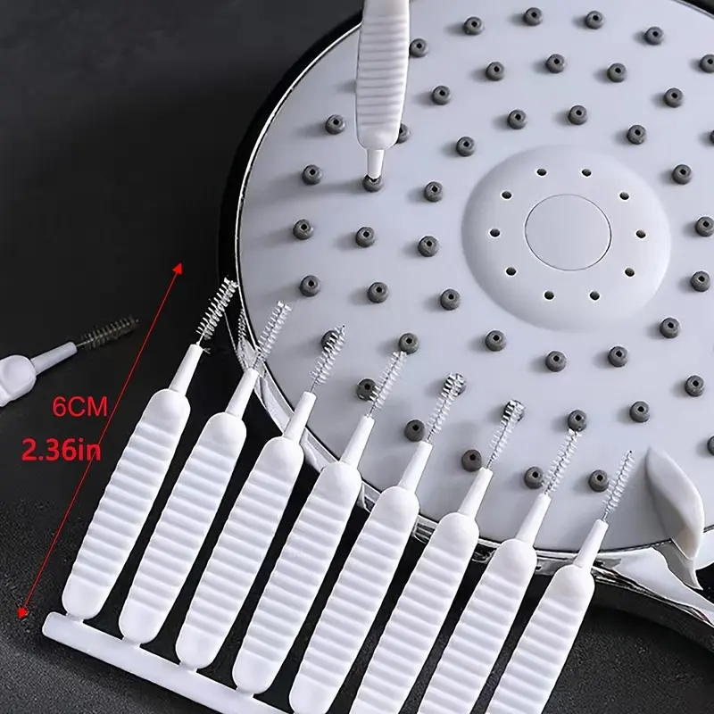 Plastic Shower Head Cleaning Brush, 10pcs Portable Mini Lightweight Disposable Shower Head Cleaning Brush, Bathroom Accessories Cleaning Tools, Cleaning Gadgets, Scrubbing Stick, Bathroom Accessories, House Cleaning Tools,  Cleaning Bundles 5