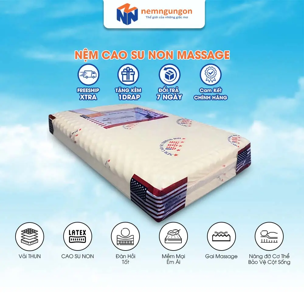 Nệm cao su non (mút Foam) mát xa America mềm mại êm ái dày 5cm