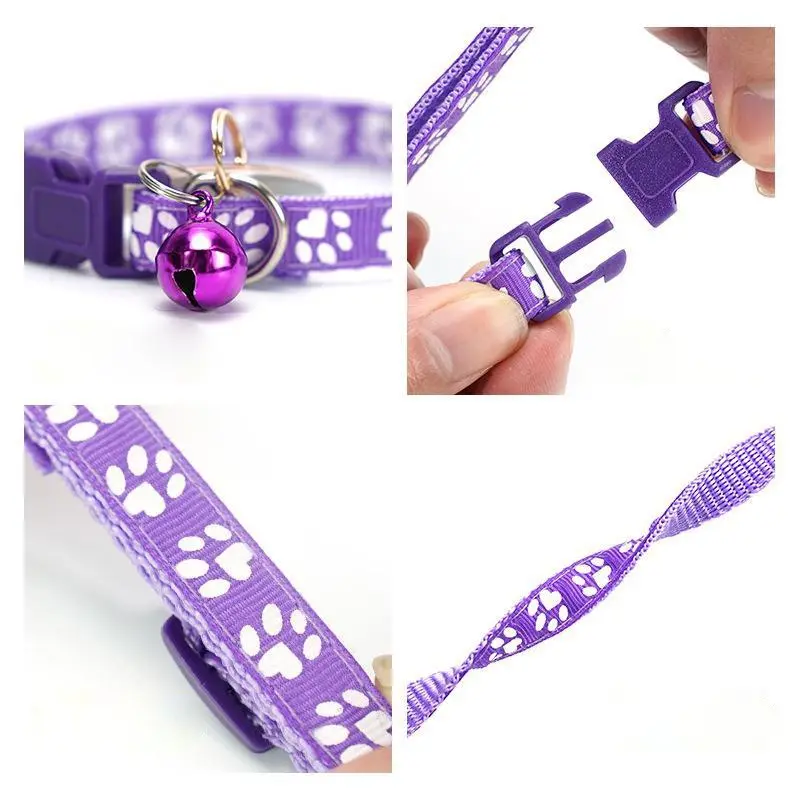 BISA COD K5514 Kalung Step Kaki Hewan / Tali Leher Anjing Motif Tapak Kaki Adjustable 3
