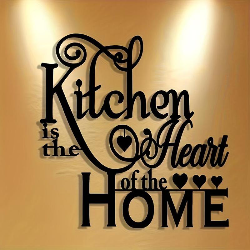 Product Introduction of Kitchen Is The Heart Of The Home Letter Pattern Wall Art, Vintage Metal Wall Decor, Removable Reusable Wall Decor for Home, Office, Living Room, Stickers 5