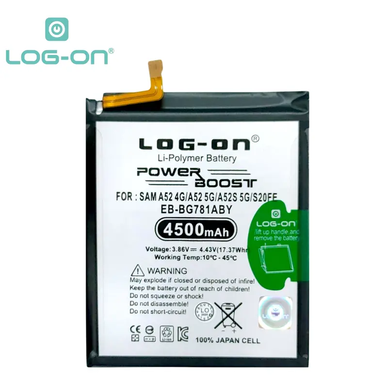 Baterai Log On EB-BG781ABY Untuk Samsung A52 / A52s / S20 FE Power Boost - Kapasitas 4500mAh Original Battery Batre - 1 Tahun Garansi 2