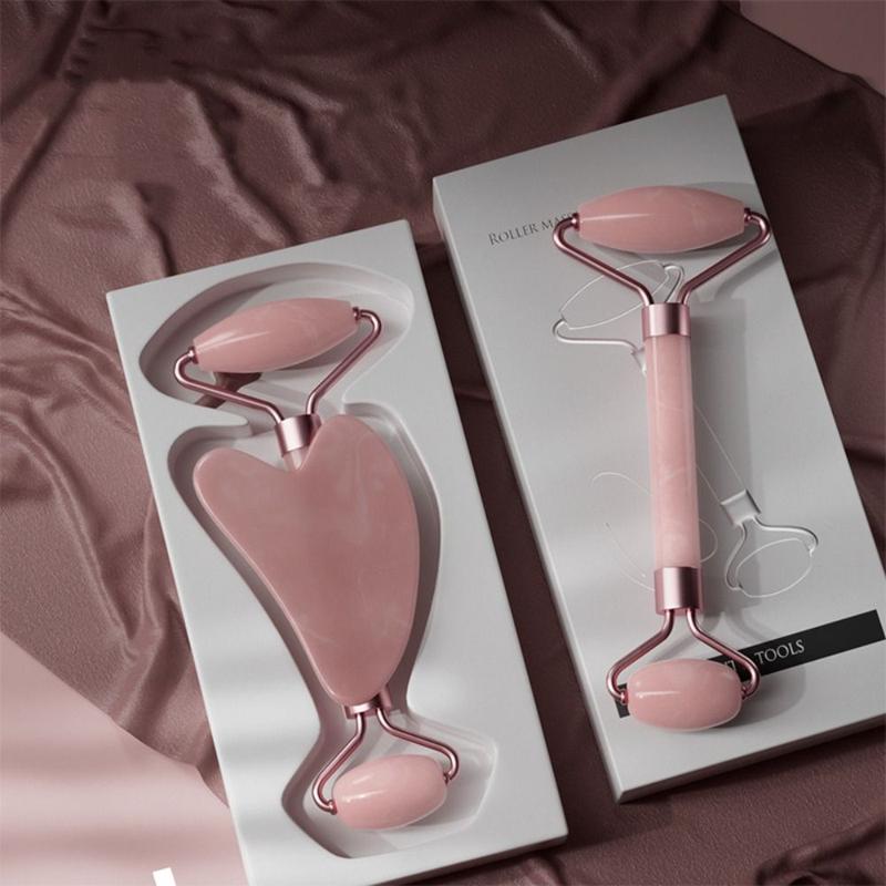 2pcs/set Double Headed Guasha Set New Resin Portable Face Roller Wrinkle Remover Neck Massager Gua Sha Scraper Board 0