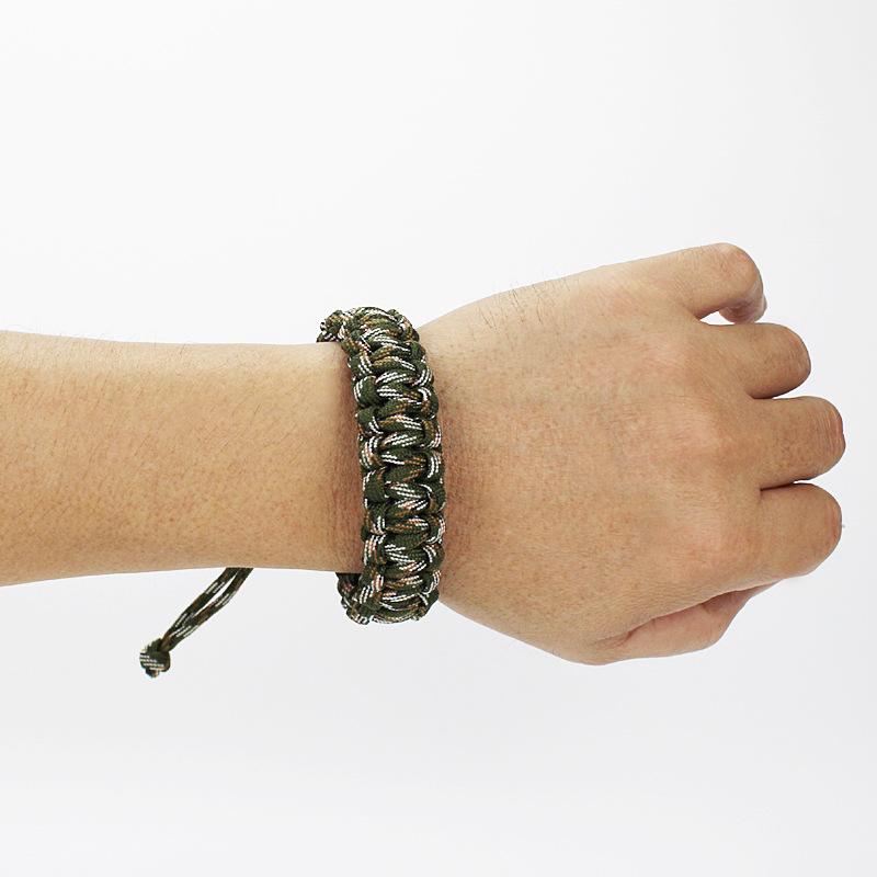 Product Introduction of Adjustable Men Women Survival Emergency Bracelet Paracord Bracelet Weaving Wristband for Camping Hiking Outdoor Tool Accessories 12