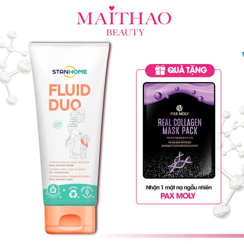  Kem Dưỡng Ẩm STANHOME Fluid Duo Thuần Chay Dành Cho Da Khô Da Nhạy Cảm 250ML TẶNG mặt nạ Pax Moly 