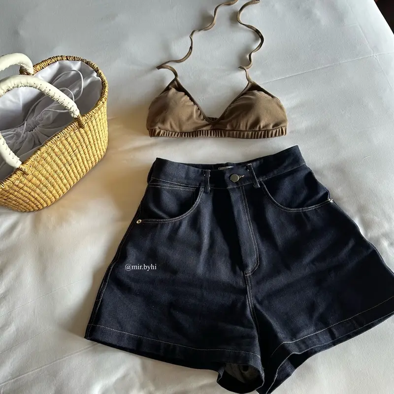 Quần đùi vải jean Pants | JEAN SHORTS | mir.byhi Nữ Denim 4