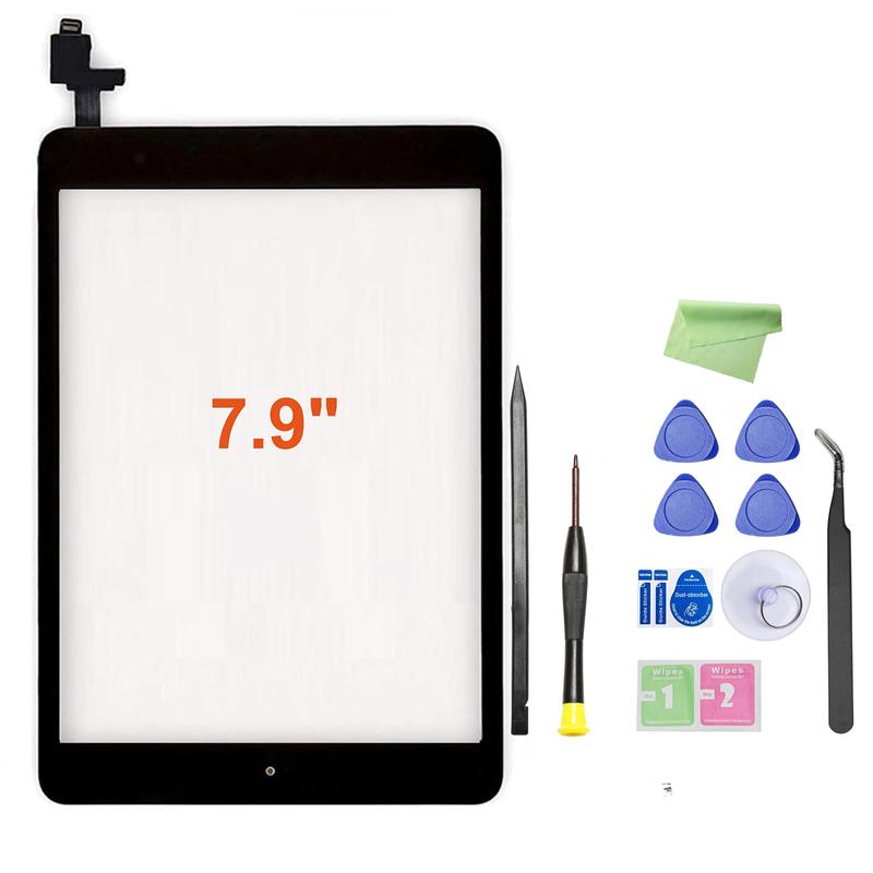 Screen Replacement for iPad Mini 1/iPad Mini 2 - A1432 A1454 A1455 A1489 A1490, Touchscreen Digitizer with Home Button & Full Repair Kit 4