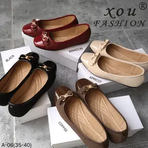 [COD]XOU Fashion A-06 Sepatu datar wanita Nyaman Berpori Gaya Korea Terlaris Sol lembut Anti selip Santai dan serbaguna ​​ Gaya selebriti