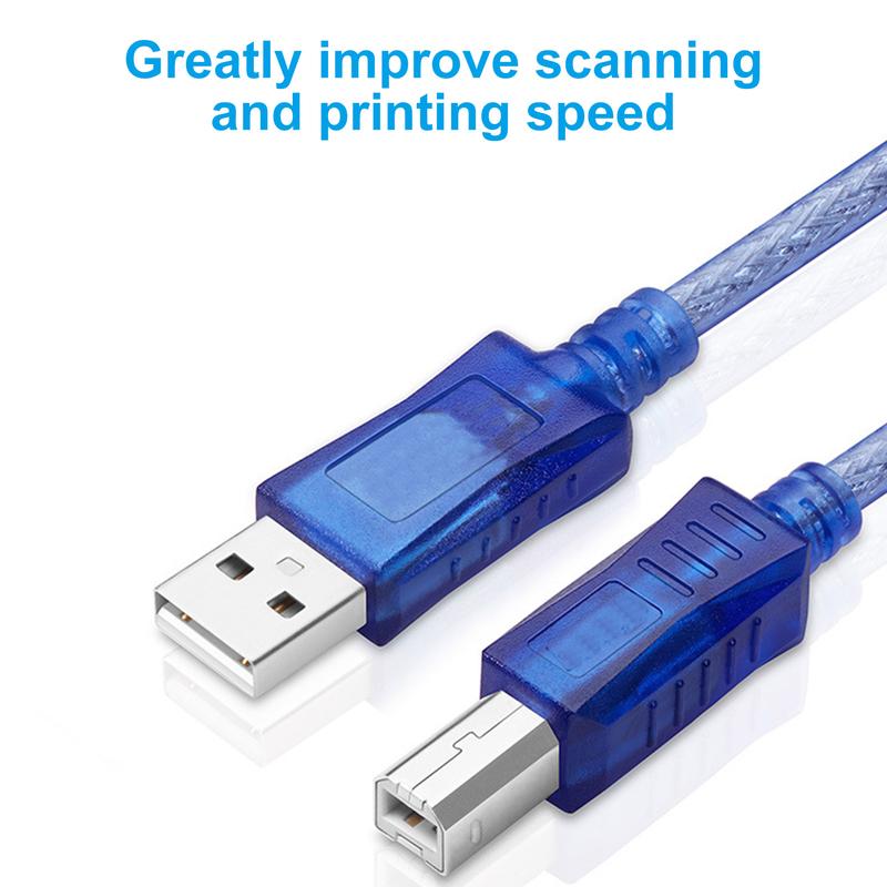 Cáp dữ liệu máy in USB, heihace, Phiên bản USB 2.0, A đến B, Tốc độ cao, Chiều dài 1,8 / 3 / 5M, Dây dữ liệu KVM, Thích hợp cho máy in được kết nối với máy tính 8