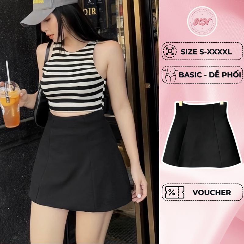  Chân Váy Chữ A Kaki Mềm Dày Dặn Thu Đông Cạp Lưng Cao Có Quần Bảo Hộ Thời Trang Nữ BIGSIZE women HN DESIGN 1998 