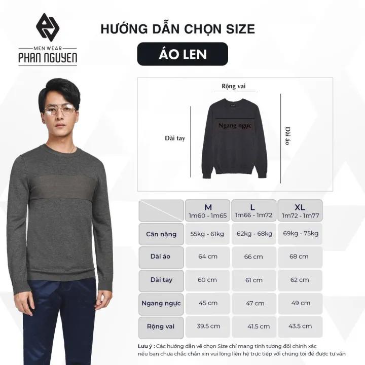 Áo len nam cổ tròn dài tay Phan Nguyễn, chất liệu thoáng khí, thấm hút tốt, không tích điện, giữ ấm cơ thể, nhẹ ALD.227 8
