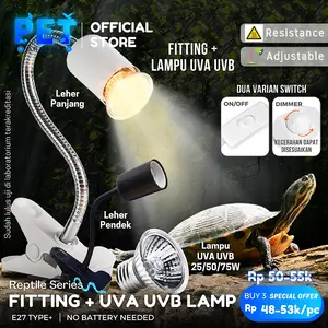 FITTING DAN LAMPU UVA UVB JEPIT DIMMER ON OFF REPTILE REPTIL SULCATA FITING CERAMIC