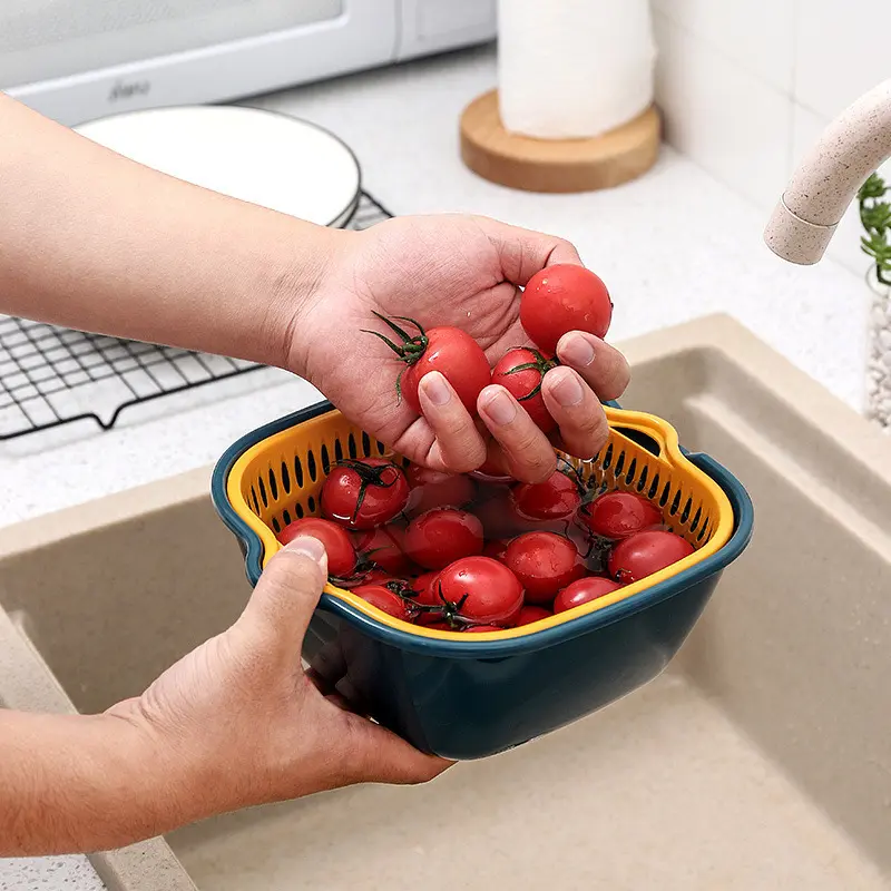 Rổ nhựa chữ nhật đựng đồ kèm chậu , combo 6 rổ , tiện dụng 2